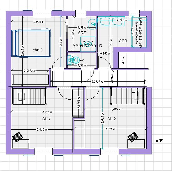 plan maison 8x8