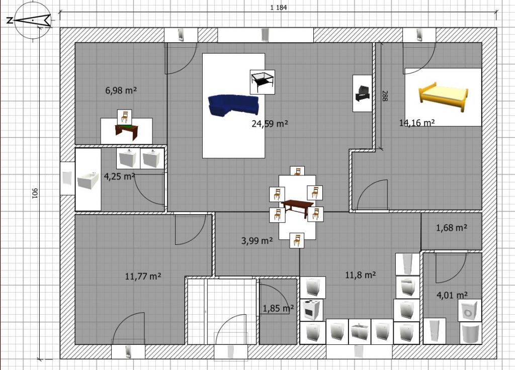 plan sans la troisime chambre ferme