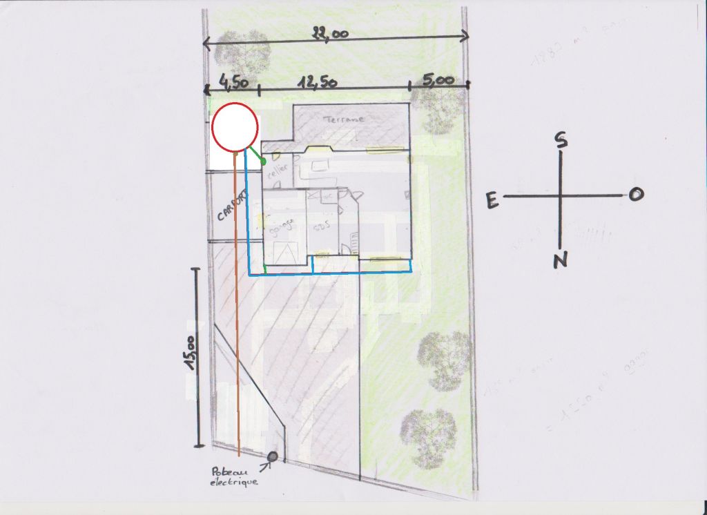 Emplacement cuve eaux pluie -option 1-