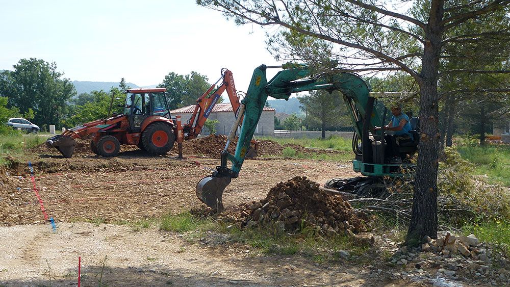 Creusement des tranches des fondations