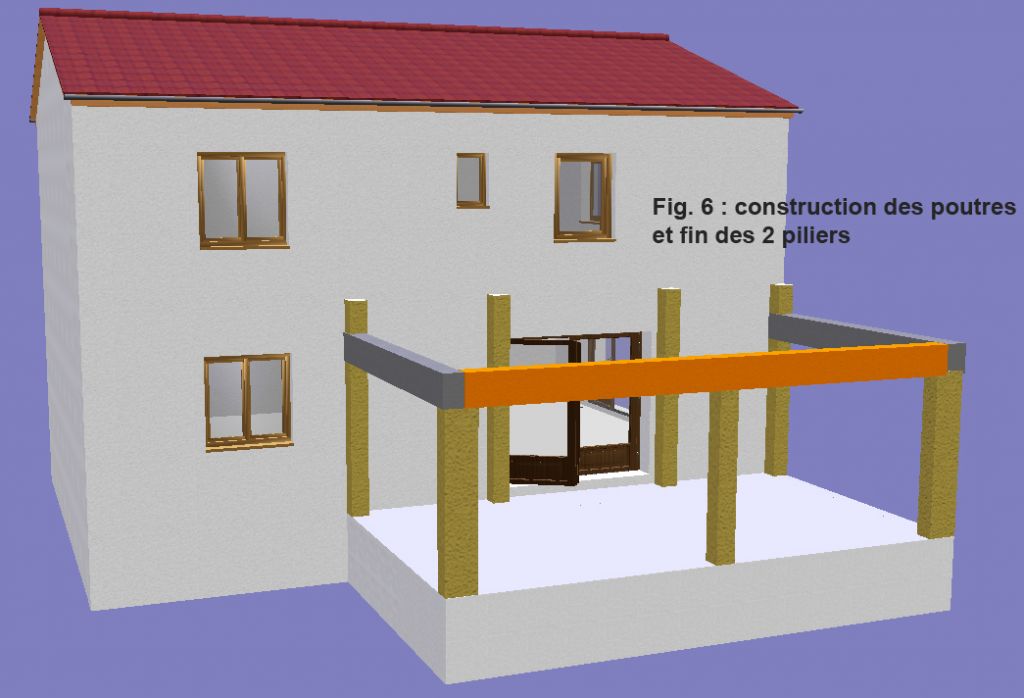 Fig 6 : construction des poutres en BA