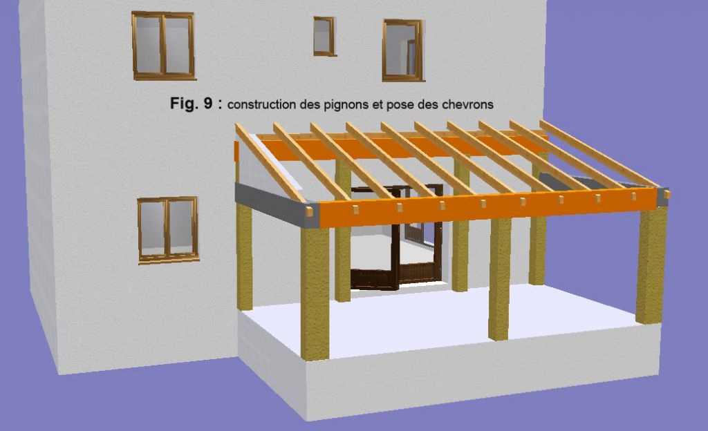 Fig 9 : Pose des chevrons