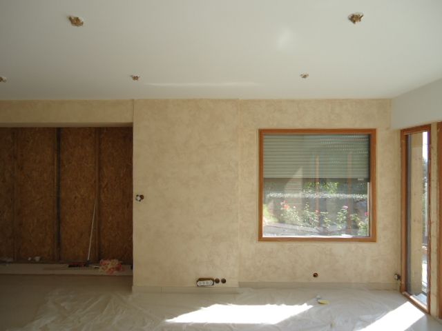 décoration des murs, peinture sablée savana