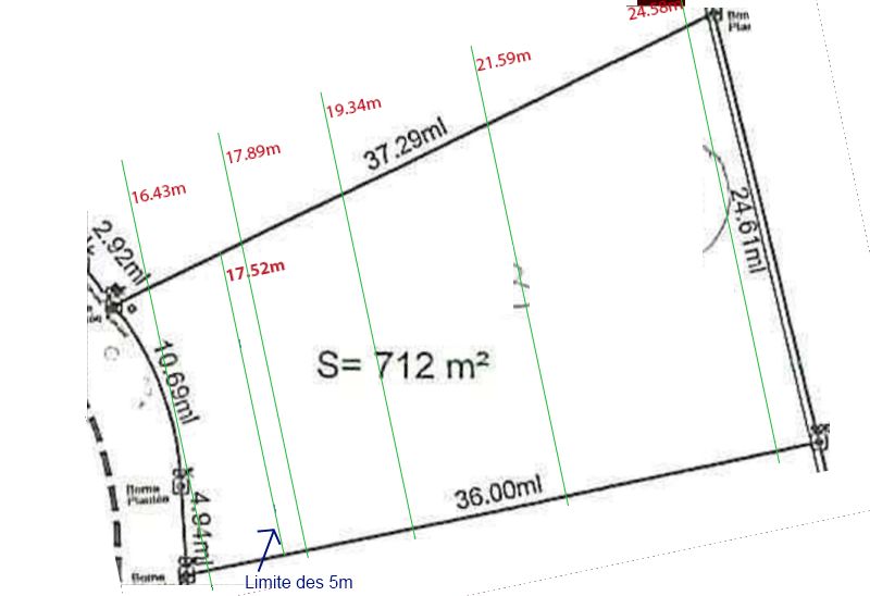 Plan de terrain avec ctes.