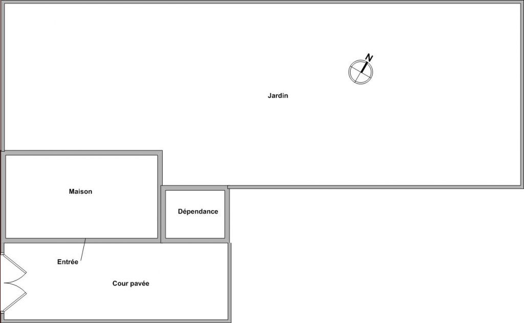 Implantation globale terrain   maison   cour