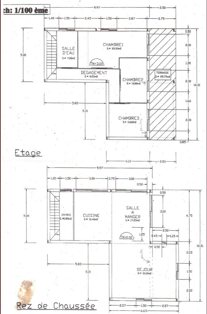 plan RDC et plan etage