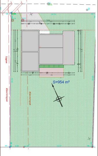 Plan de masse avec impantation de la maison (projet)