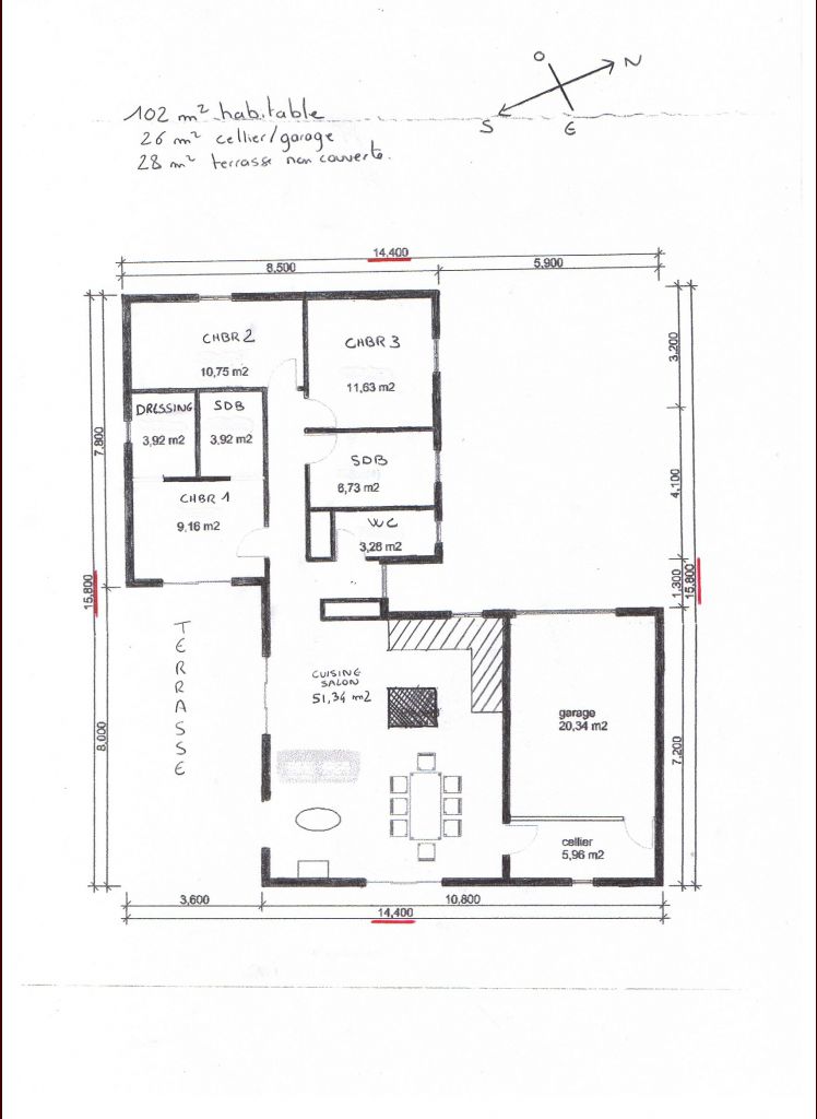 Changement de programme : finie la maison en V bienvenue la maison en L ( enfin presque ) lol