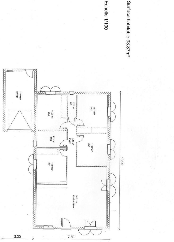 Plan de la maison avec le garage qui n'tait pas prvu  la base.
<br />
Avec ou sans le garage a ne changeait pas beaucoup le prix du coup on l'a ajout.