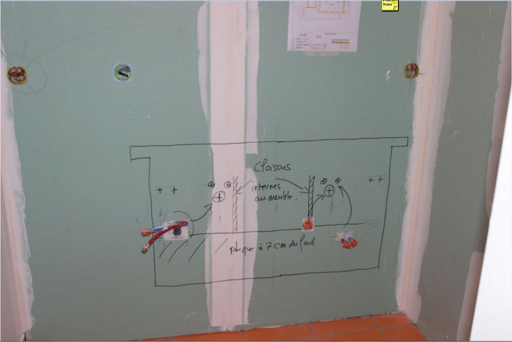 Une vasque double, et voil encore un modle de symtrie, on a dessin le meuble avec la position des arrives et des vacuations, selon le plombier pas de problme !!!