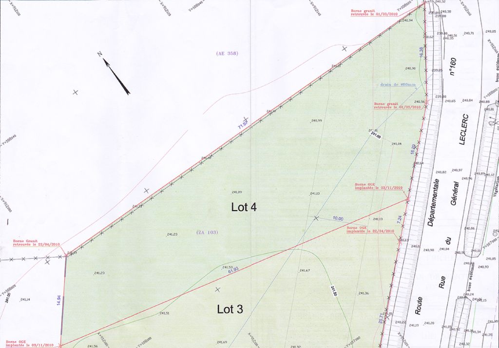 Plan de bornage du terrain