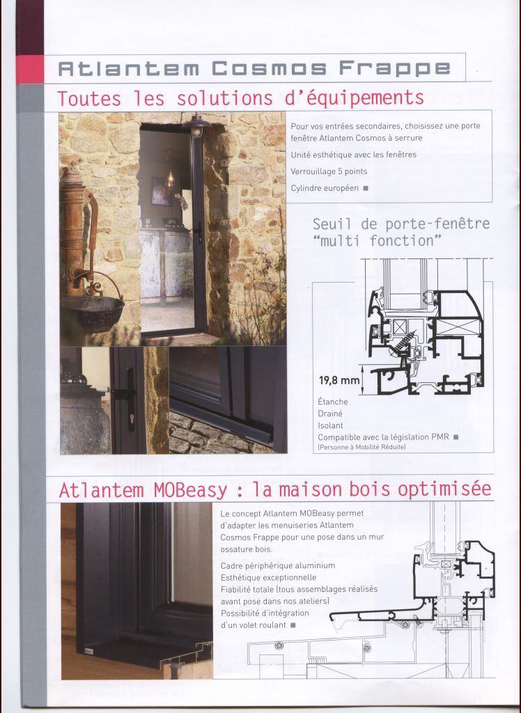 Porte fentre ATLANTEM avec seuil PMR