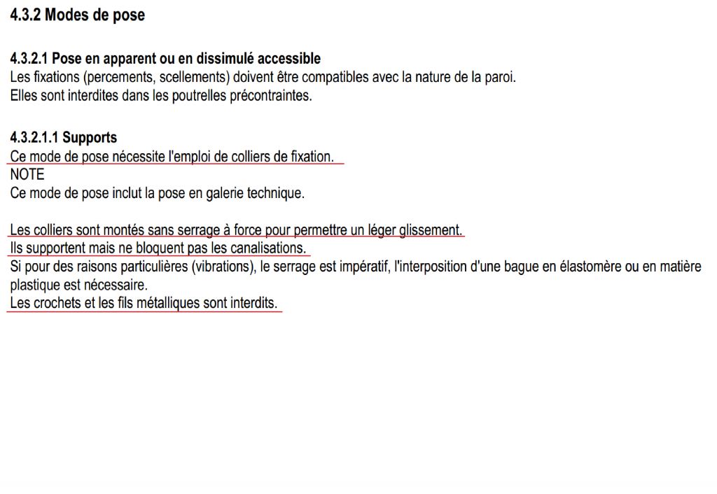 Extrait de la norme DTU 60.33 "Travaux de btiment - Canalisations en polychlorure de vinyle non plastifi ? vacuation d'eaux uses et d'eaux vannes"