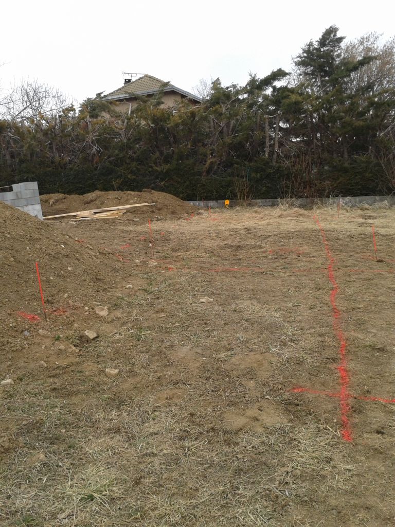 Implantation de la maison avec le terrassier