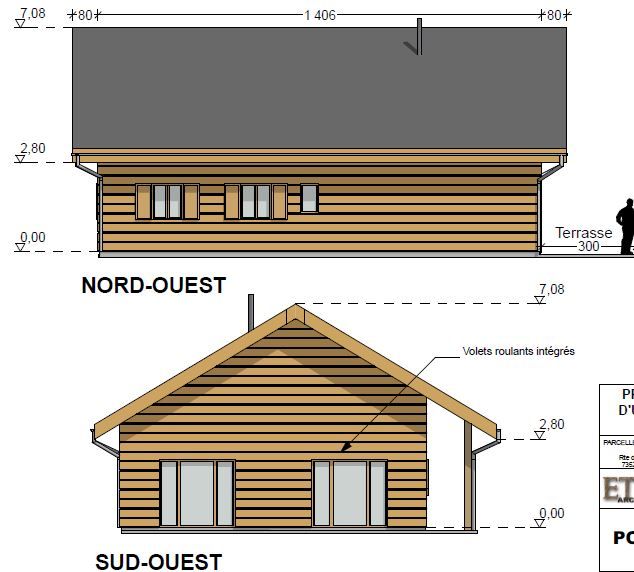 Facades sud ouest et nord ouest