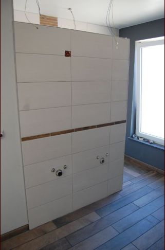 SDB étage: mur où sra poser la double vasque
