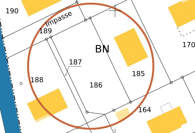 Parcelle 186 du Cadastre