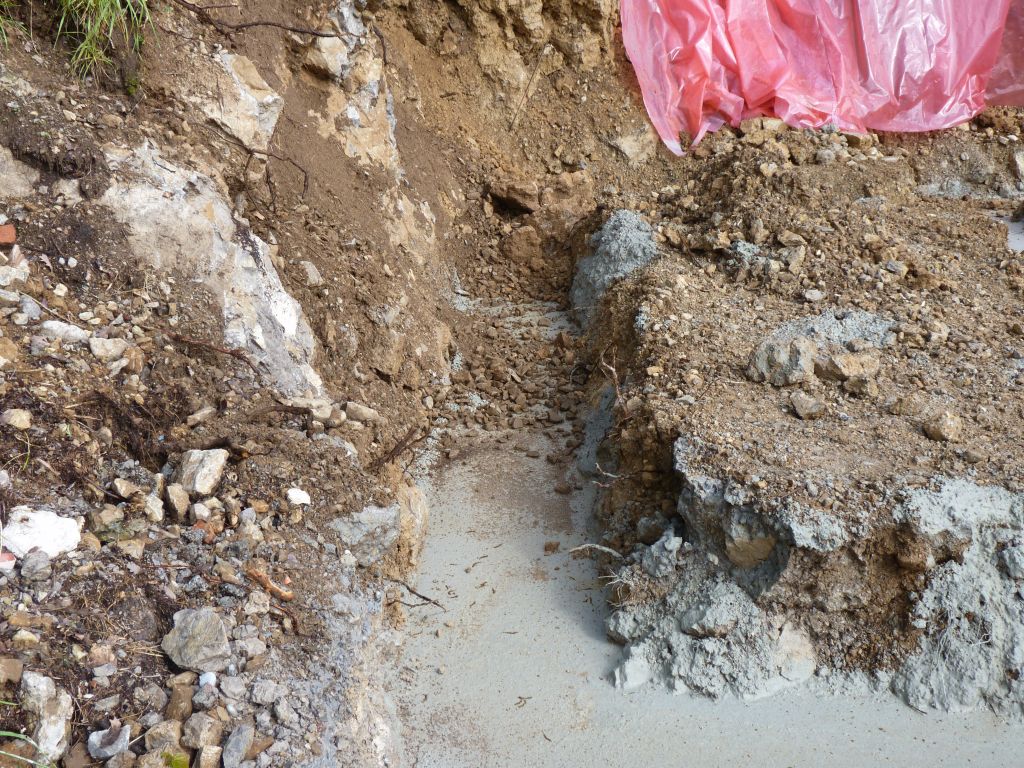 talus tomber sur le beton propret� suite a la pluie