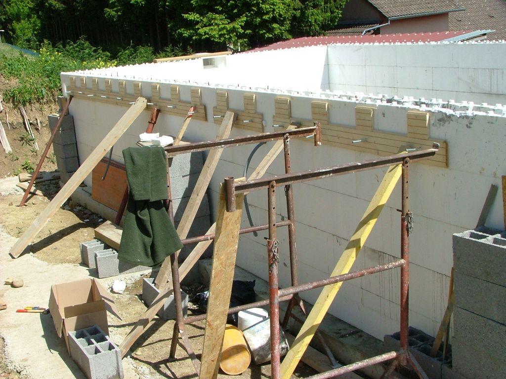 préparation pour la muralière pour la terrasse