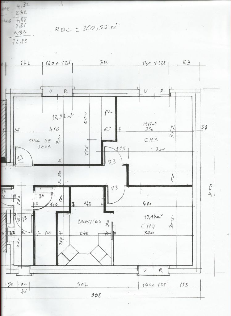 agrandissement, nos futurs chambres, WC et "couloir" douche avec lavabo