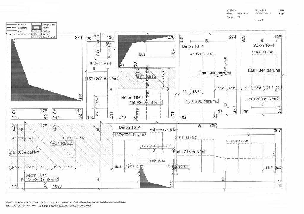 Plan de la dalle de l'tage