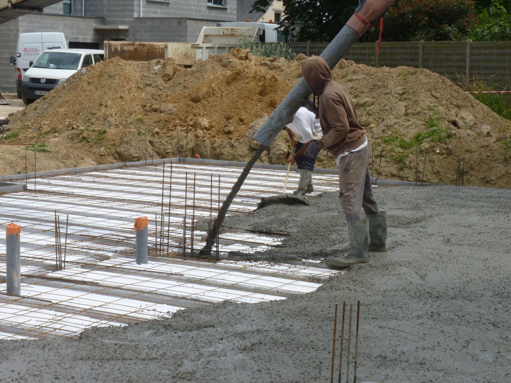 Photo du coulage de la dalle de compression du RDC n3