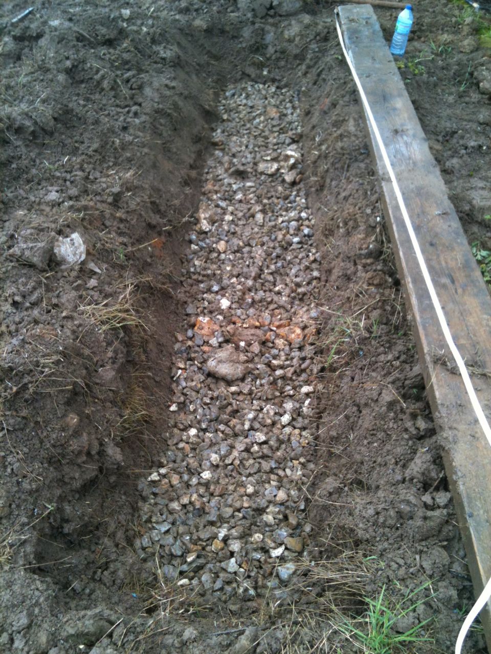 Debut de la haie, tranch�e plus drainage