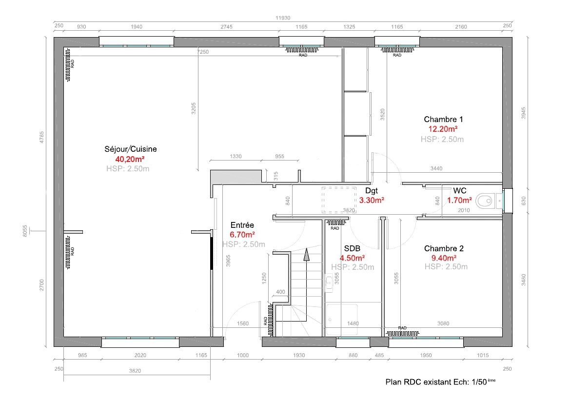 Plan de maison actuel