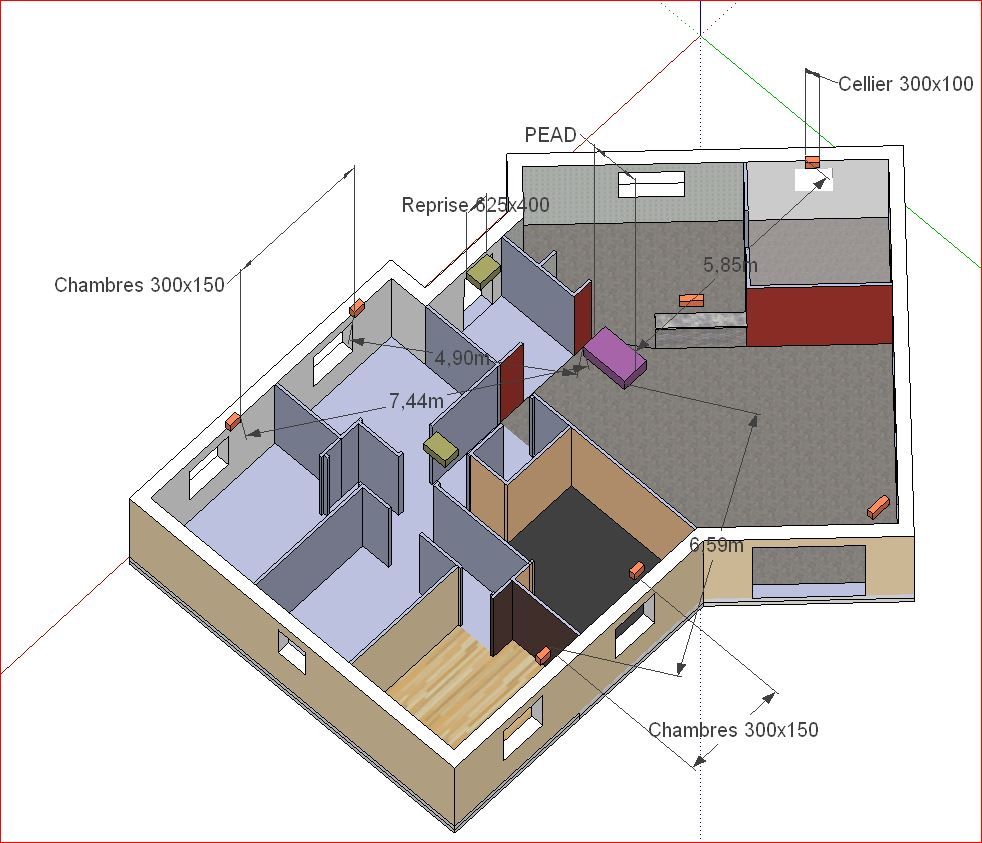 Plan distribution bouches de souffflage