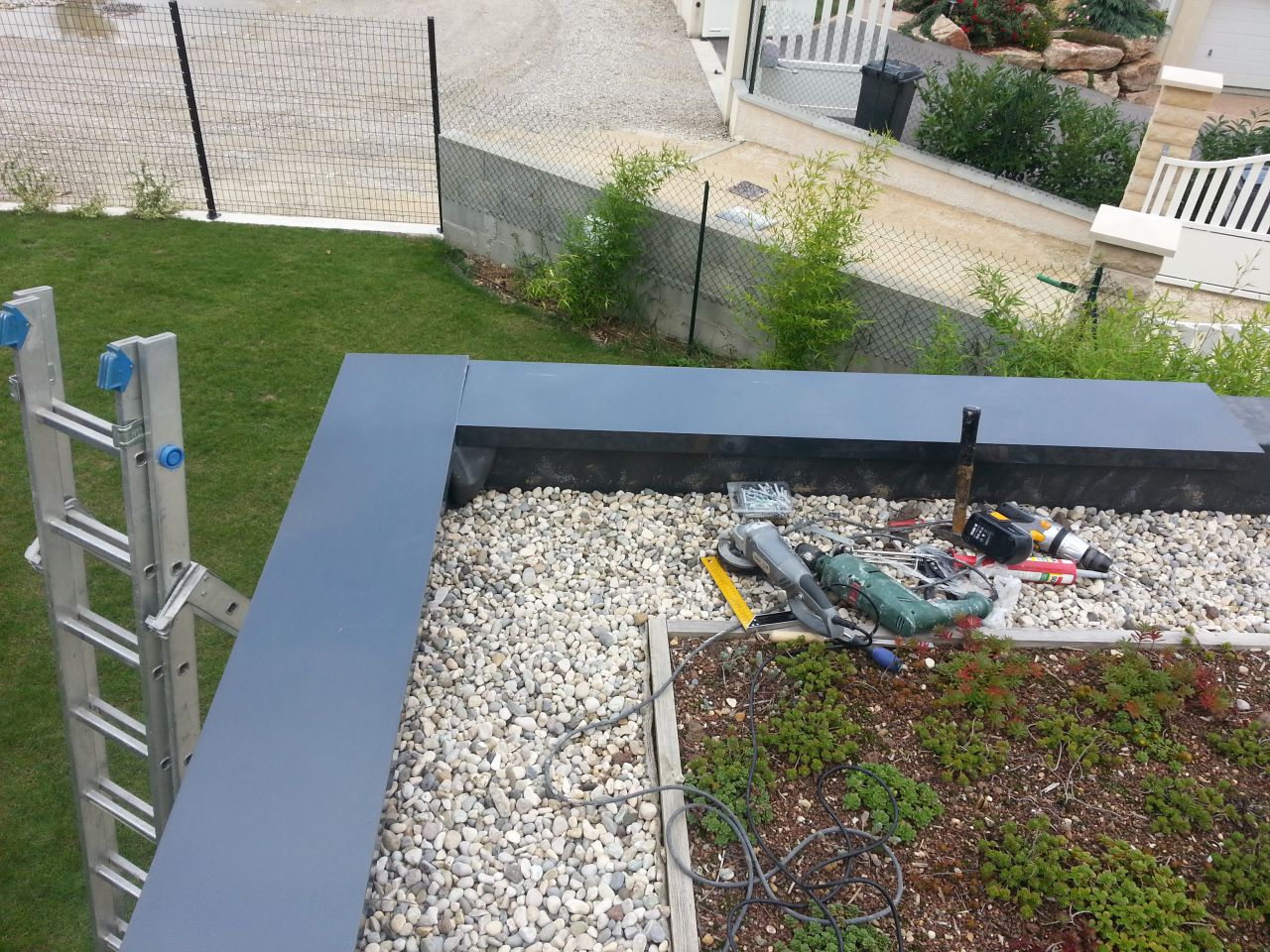 Pose des couvertines Alu RAL 7016