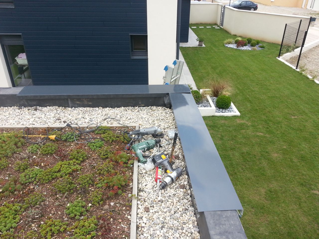 Pose des couvertines Alu RAL 7016