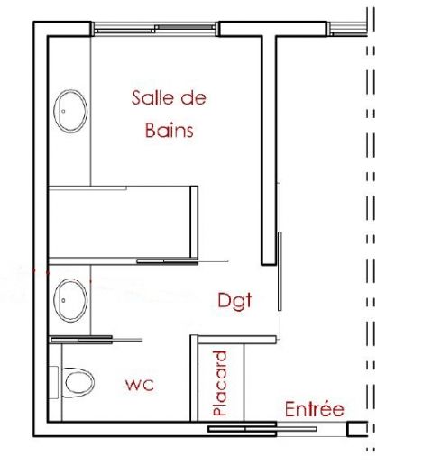 Voici les nouveaux plans de la salle de bain.