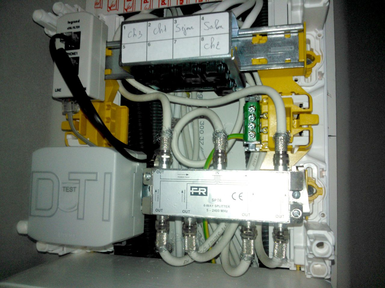 Détail de la partie télé/RJ45
