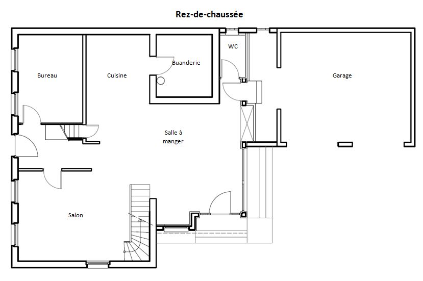 Plan rez-de-chausse (correspond au permis de construire)