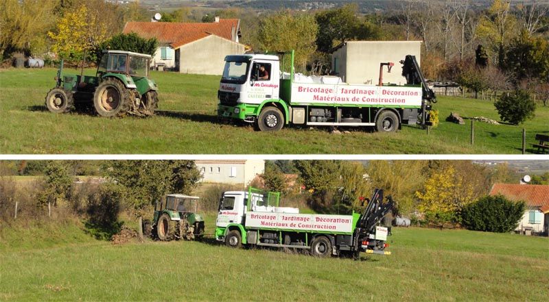 camion   terre argileuse mouillée = ?