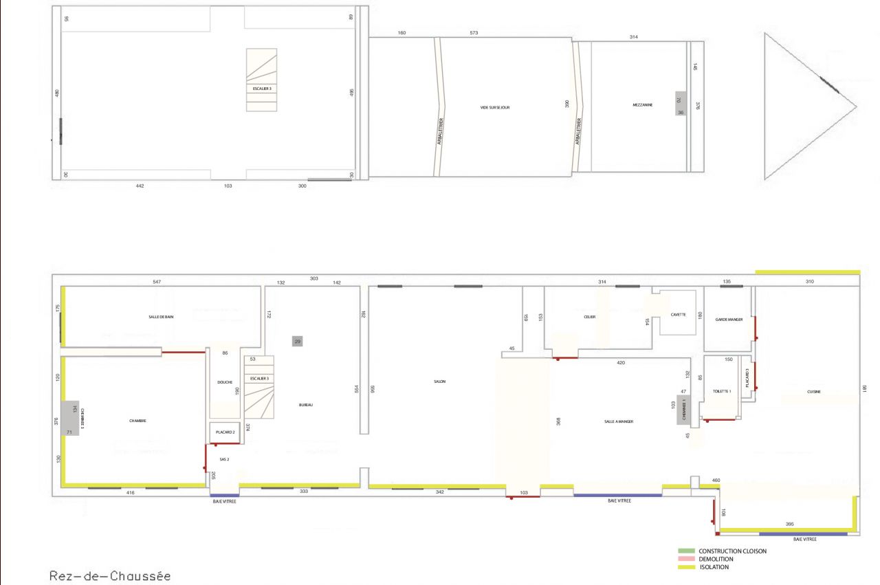 Plan de la structure de la maison aprs travaux