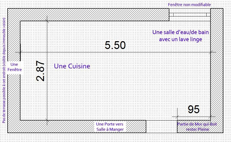 contraintes cuisine /sdb rdc