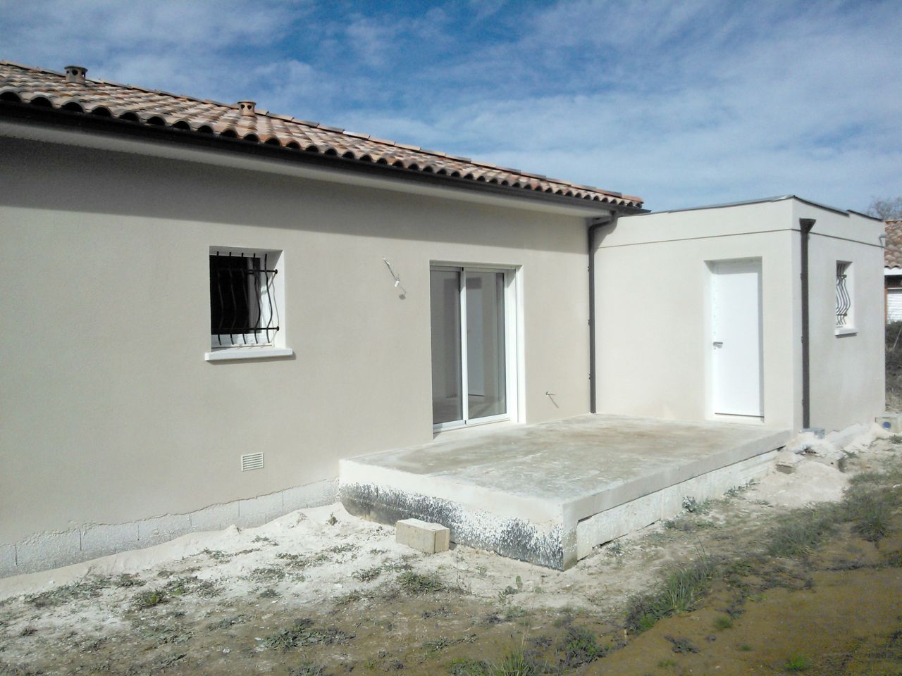 Façade fraichement grattée