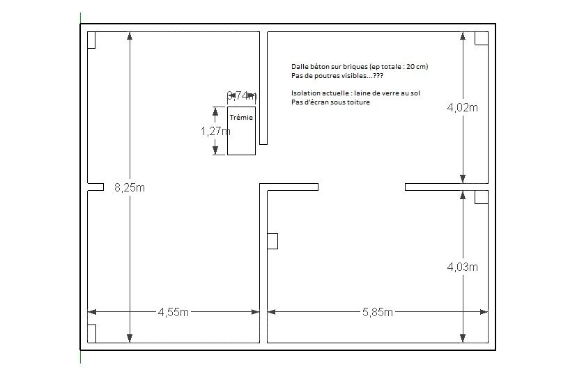 Plan actuel des combles