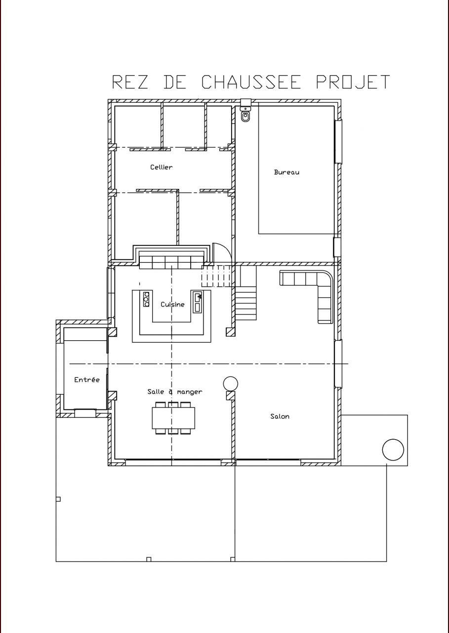 vue rez de chausse avec l'ouverture de 4.5*2.75 avec le linteau en cause