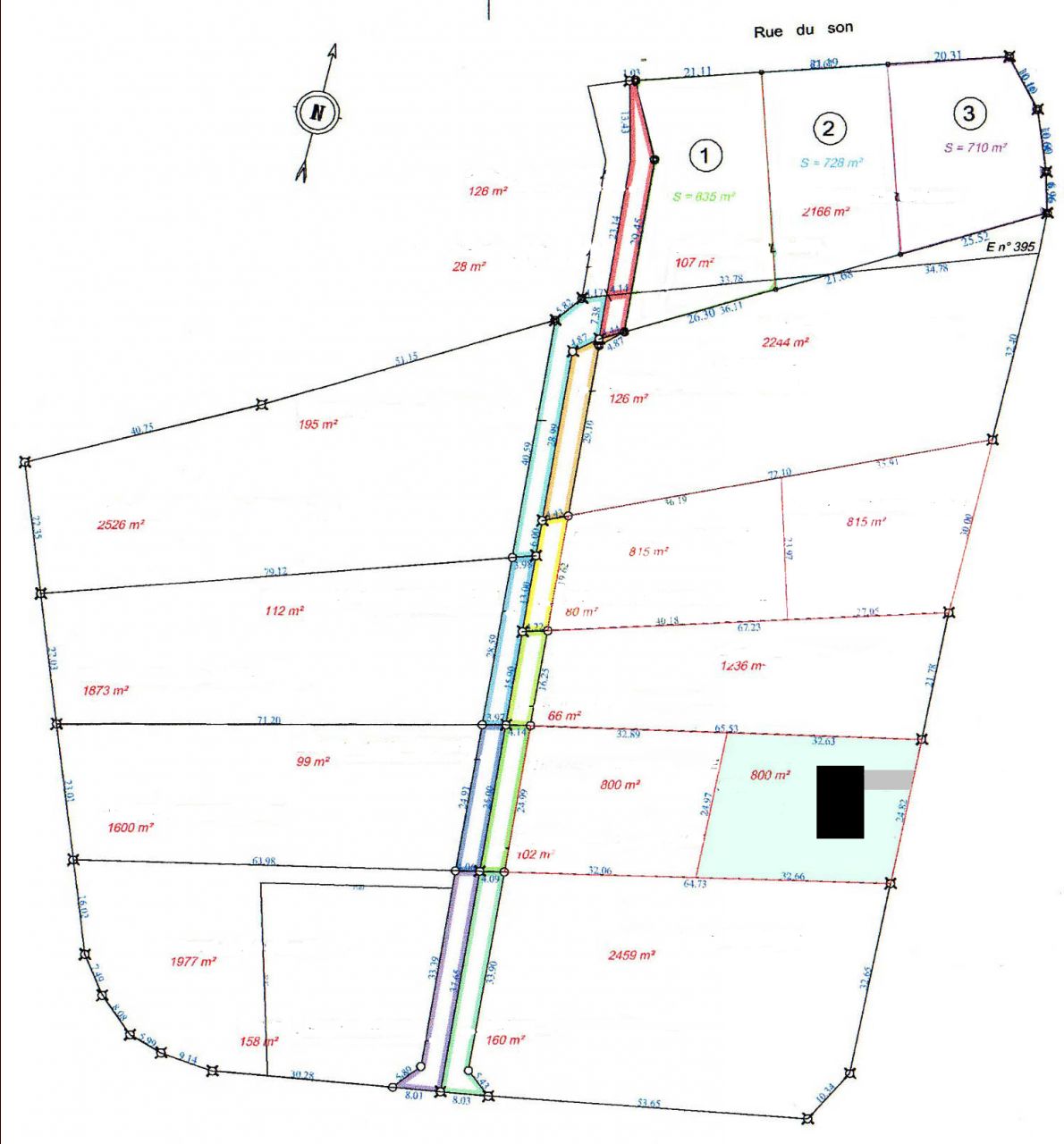 Plan des parcelles