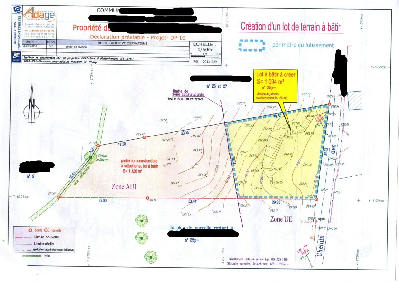 Terrain en pente