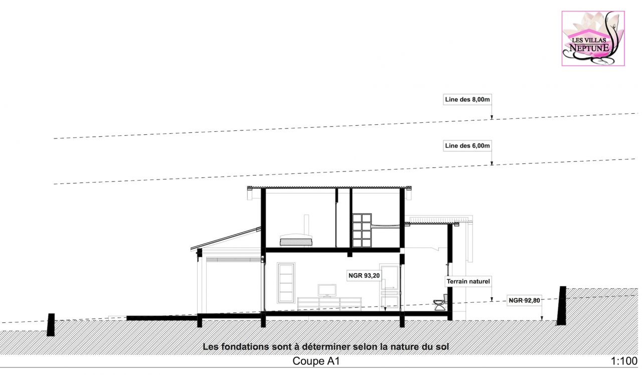 Vue en Coupe du RDC Etage