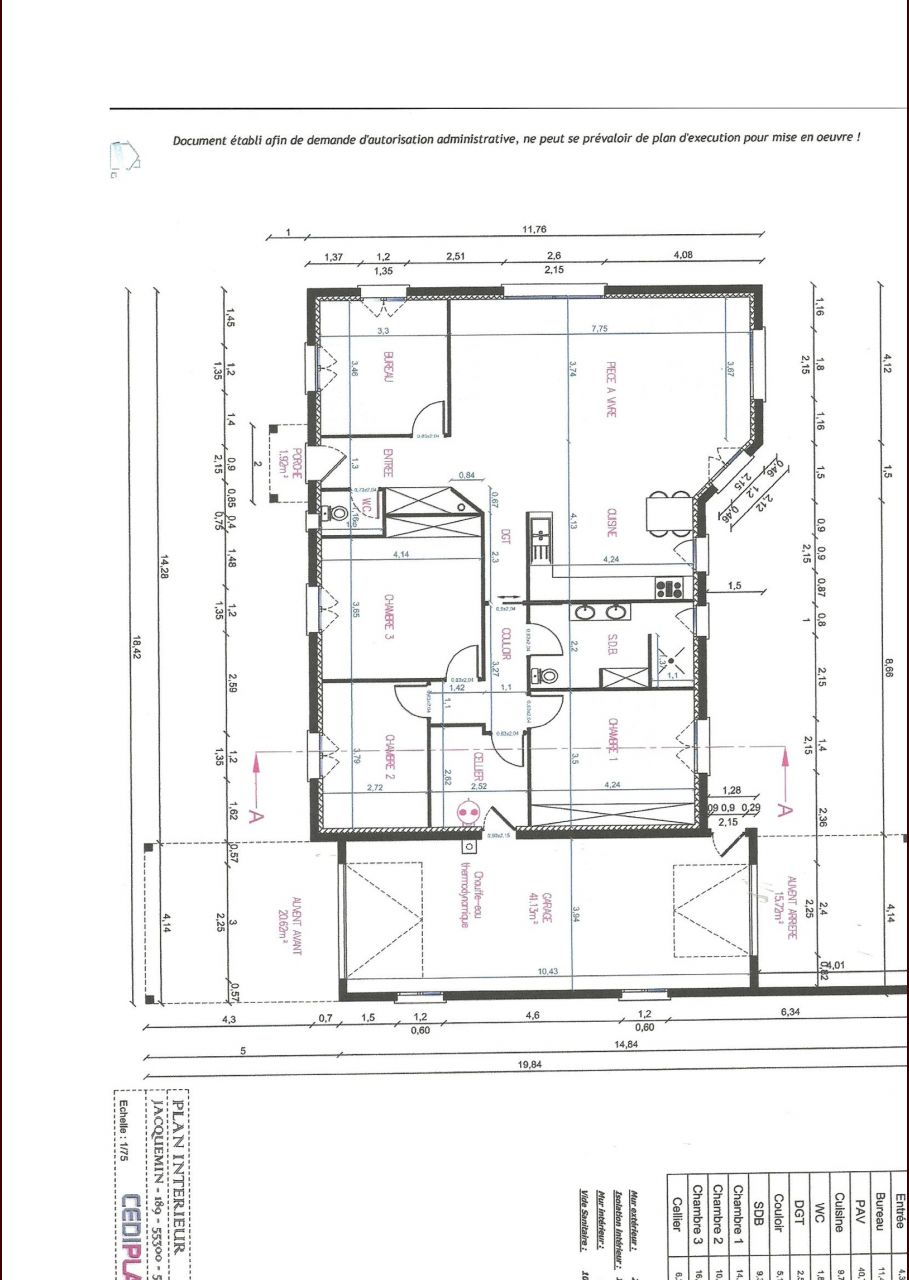 le plan de notre future maison