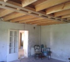 Enlevement du lambris salon