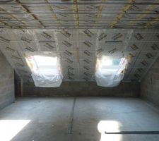 Photo de la mise en place de l'isolation des combles n°8