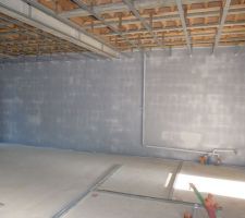 Photo de la projection de l'enduit d'étanchéité à l'air n°19
