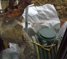 Pose du recuperateur d'eau de pluie