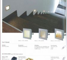 Page du catalogue proposé par l'électricien pour  spots de marches de escalier
