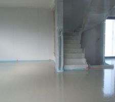 Chape liquide - Escalier et entr&eacute;e